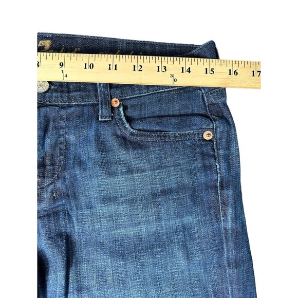 7 For All Mankind Women's Size 28 Dojo Cropped Jeans 7's Pockets Dark Wash #I8-5 - Picture 4 of 10